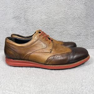 Johnston & Murphy Mens Size 9 Wingtip Oxford Shoes Brown Bronze Leather 20-8660
